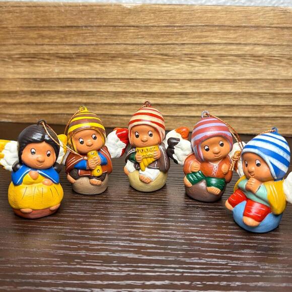 Other - Peruvian Handmade Pottery Nativity Set 5 Christmas Decor, Clay Folk Art Creche